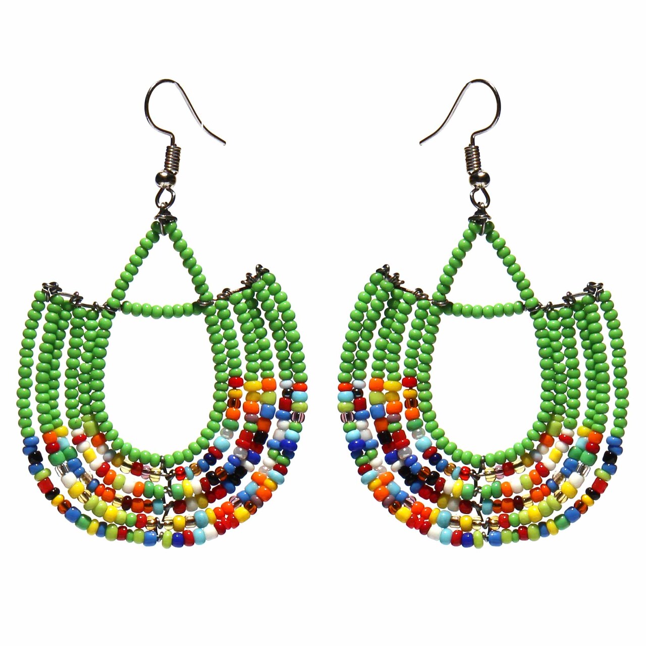 Bright Beaded Dangle Earrings for Women Lightweight Colorful Statement Jewelry